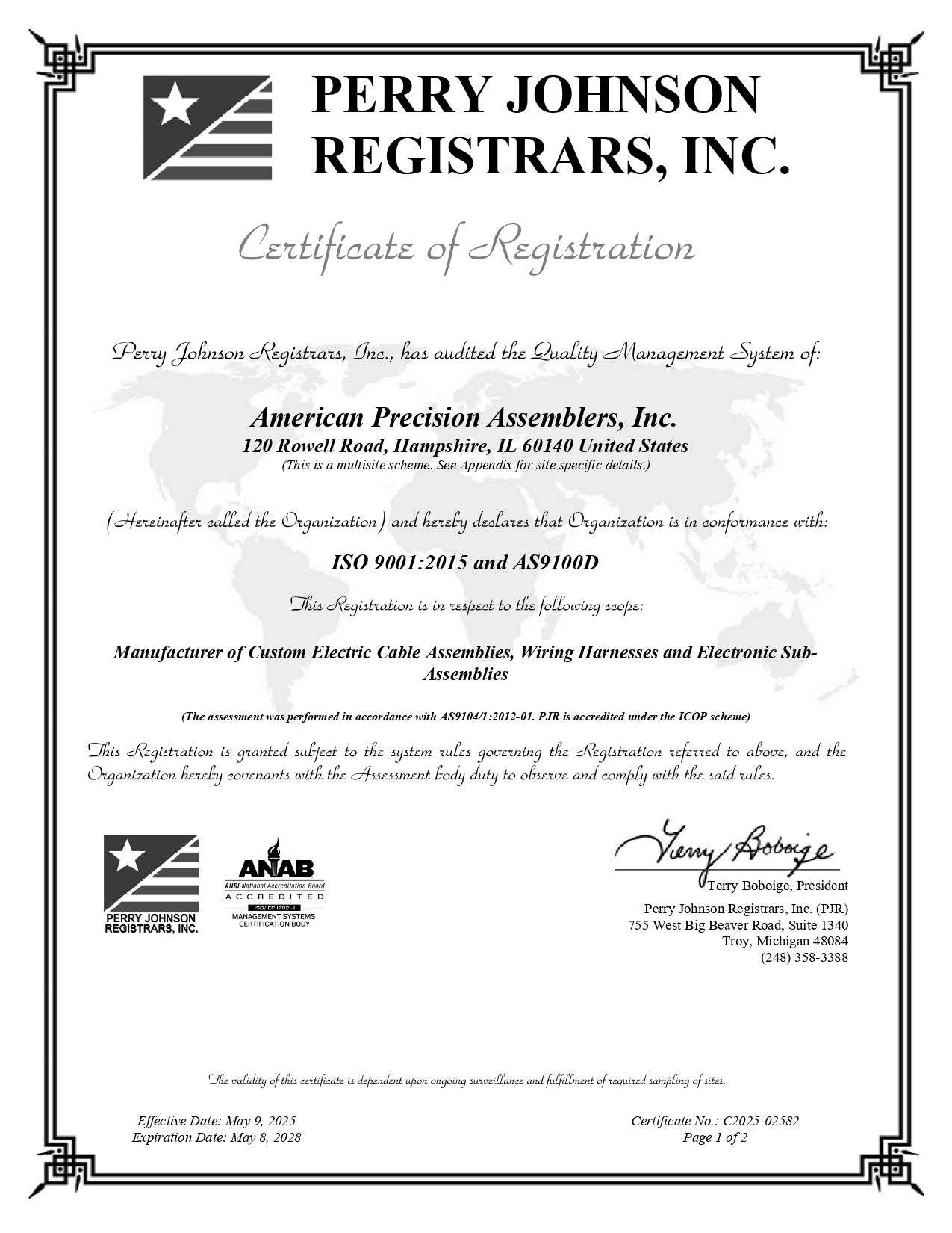 AS9100 Certificate